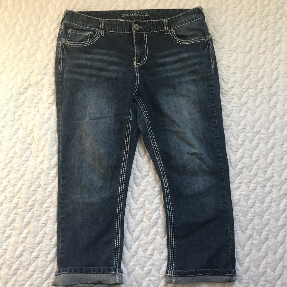 Maurices sz 18 denim capris cropped jeans original fit multiple pockets